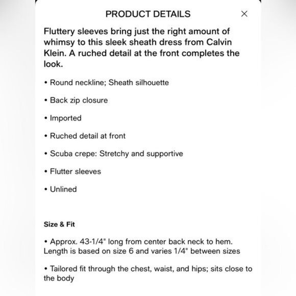 Calvin Klein Scuba Crepe Split Sleeve Sheath Dress in Clay(Red) Size 12 EUC - Picture 6 of 14